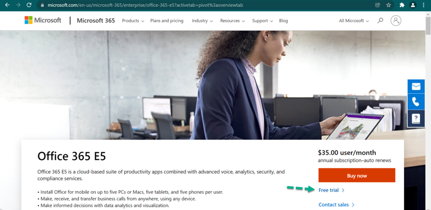 How to get Microsoft Office 365 E5 30 days Free trial Subscription